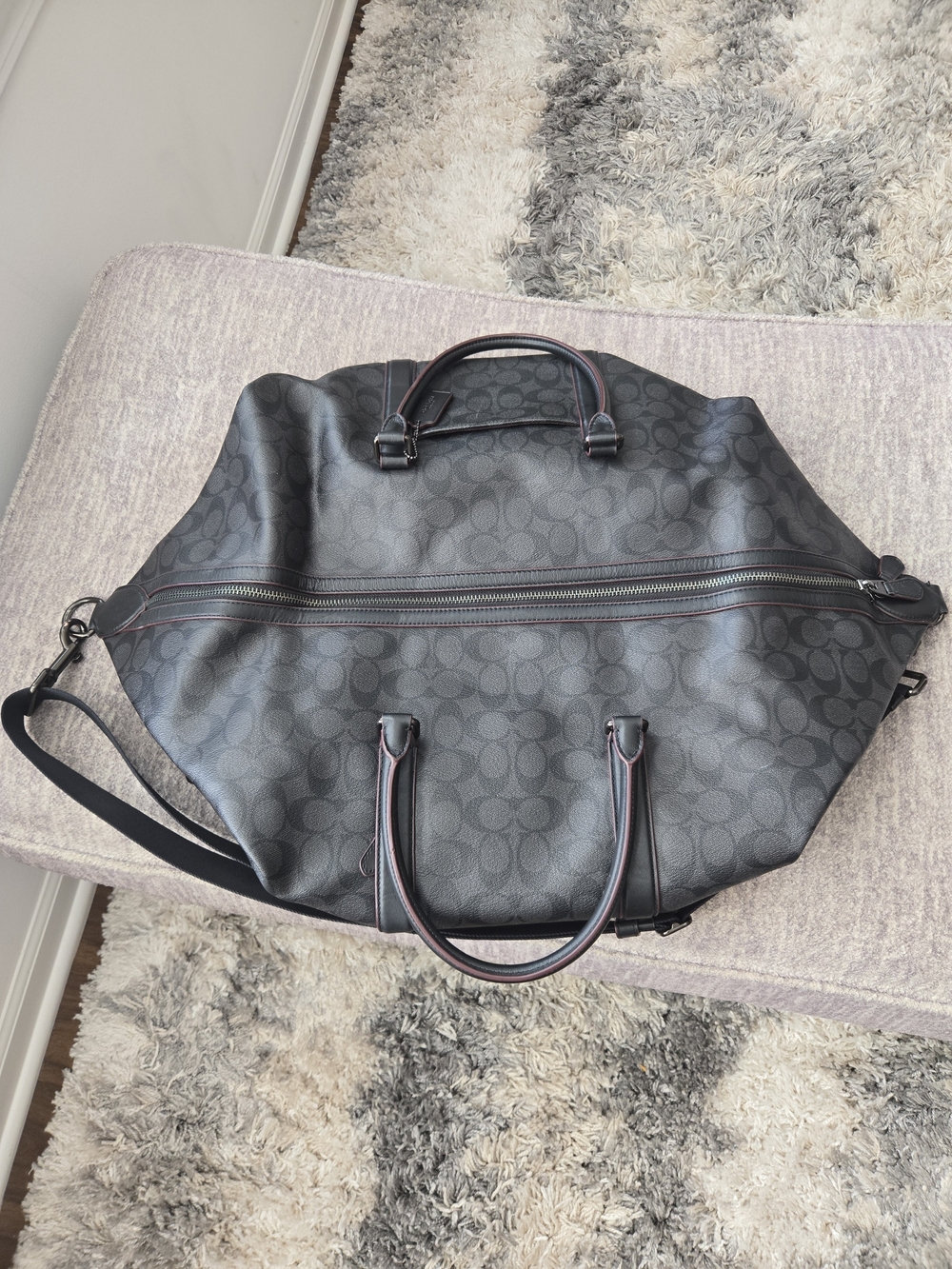 Coach Men’s Black Signature Travel Duffel